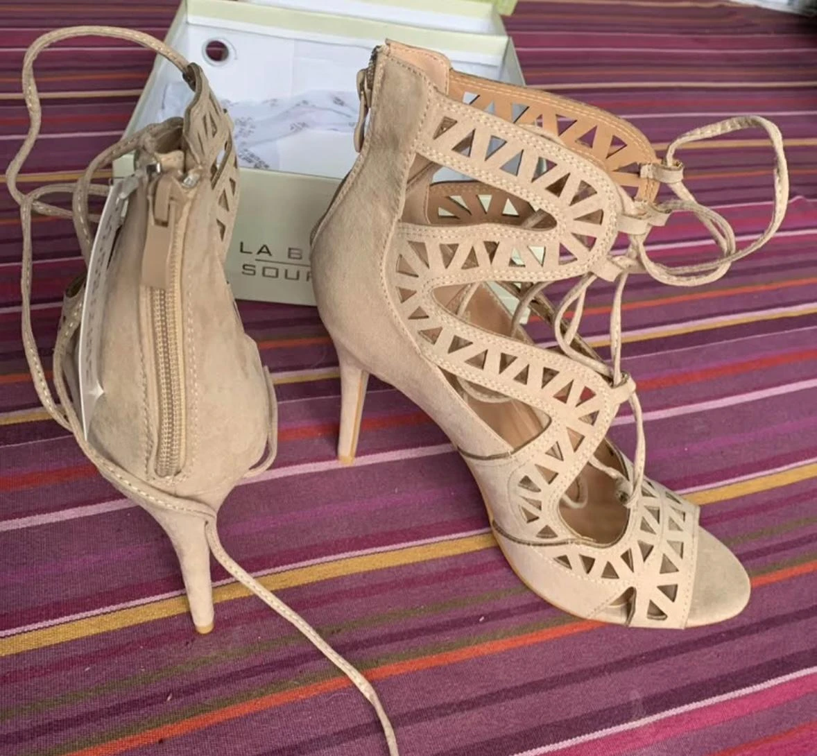 🤎 Fashion lace-up pumps in beige nubuck – Size 41 – photo 6